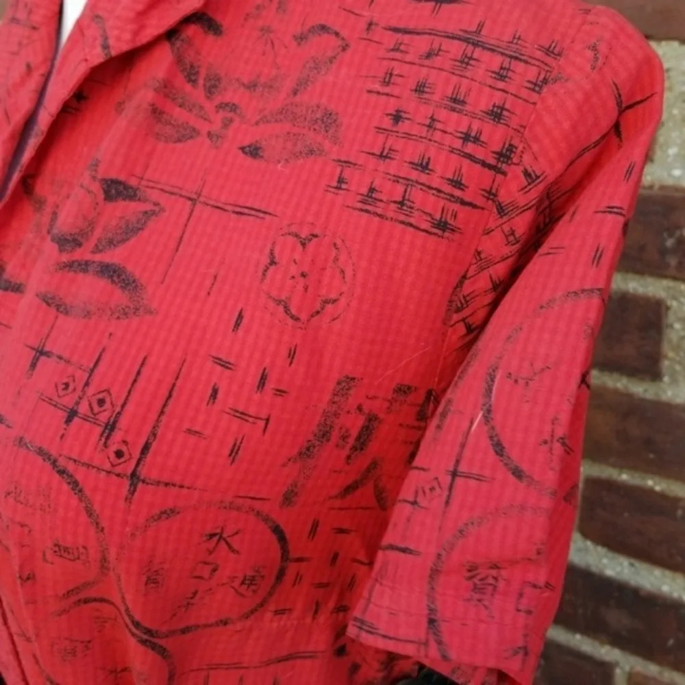 David Dart Red Print Vintage Fashionista Shirt Speeve Shirtdress D - Picture 3 of 10